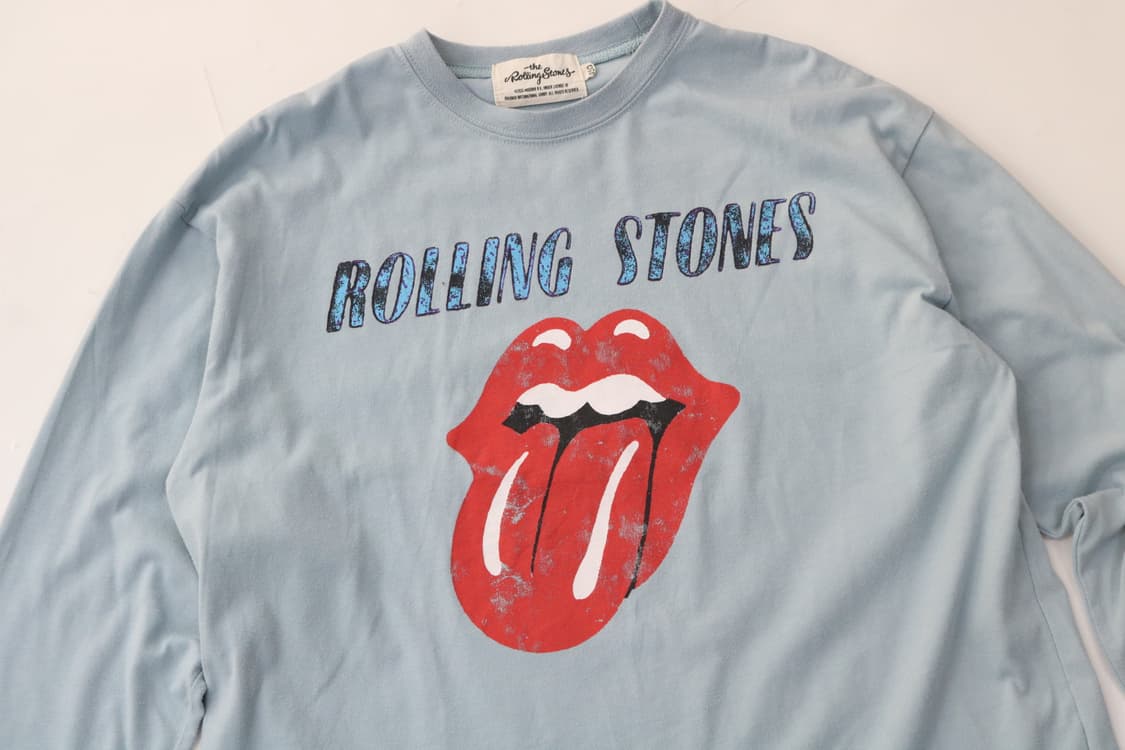 롤링스톤즈 텅 로고 빈티지 블루 롱 슬리브 티셔츠 (150) 상품이미지3