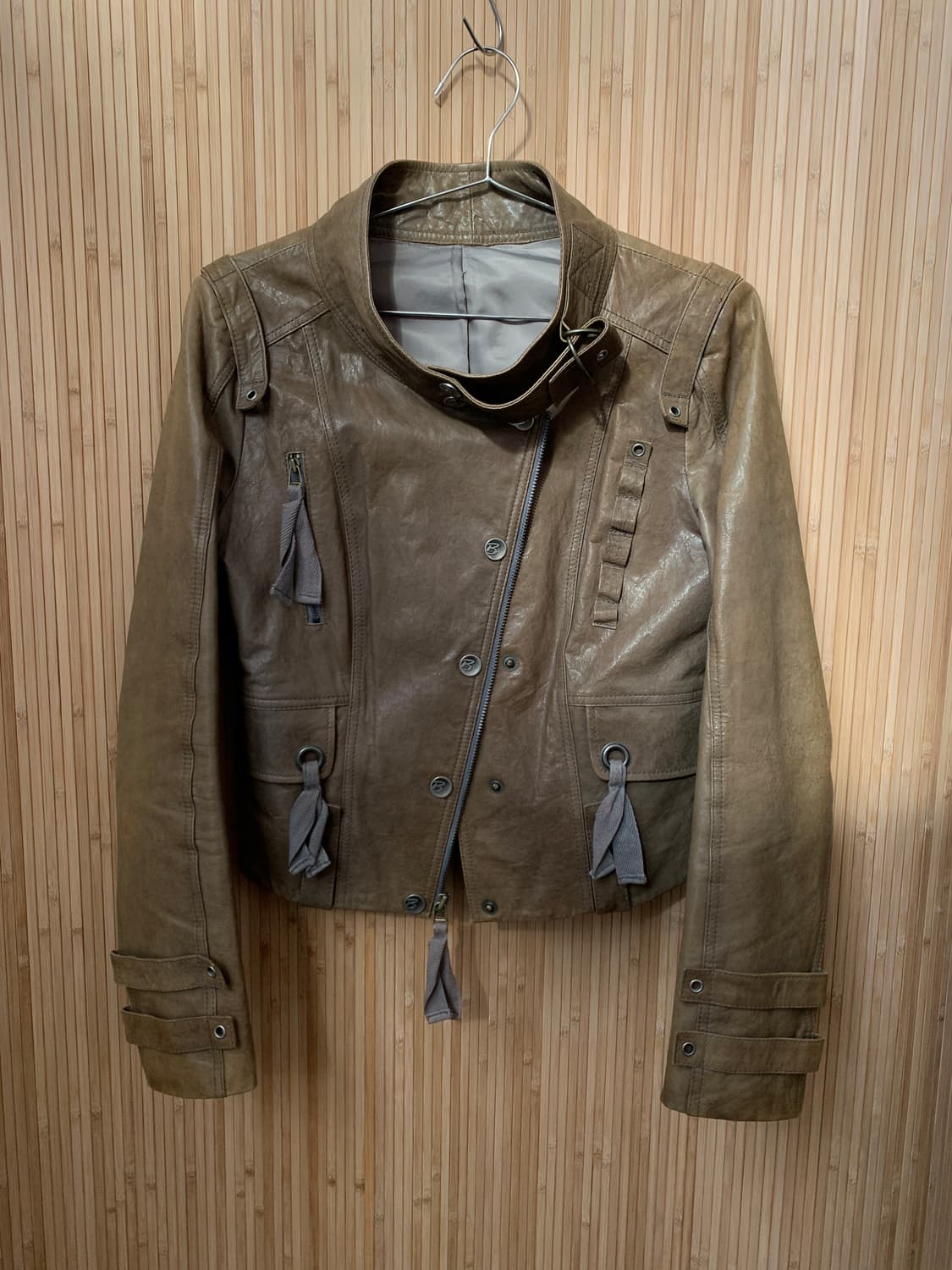 (빈티지) 브라운 램스킨 레더 자켓 상품이미지8