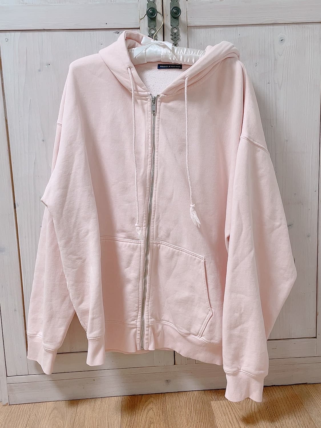브랜디멜빌 연핑크 크리스티 오버사이즈 후드 집업 상품이미지1