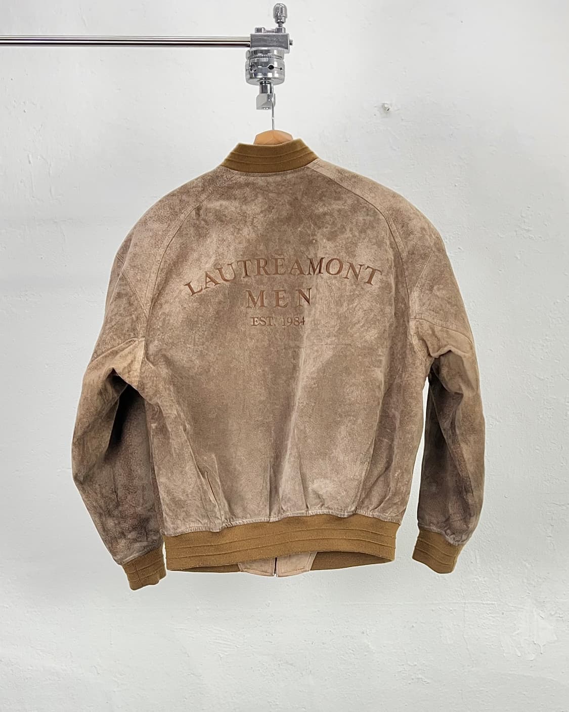 로트레아몽 맨 브라운 스테인 스웨이드 퀼팅 봄버 자켓 상품이미지6