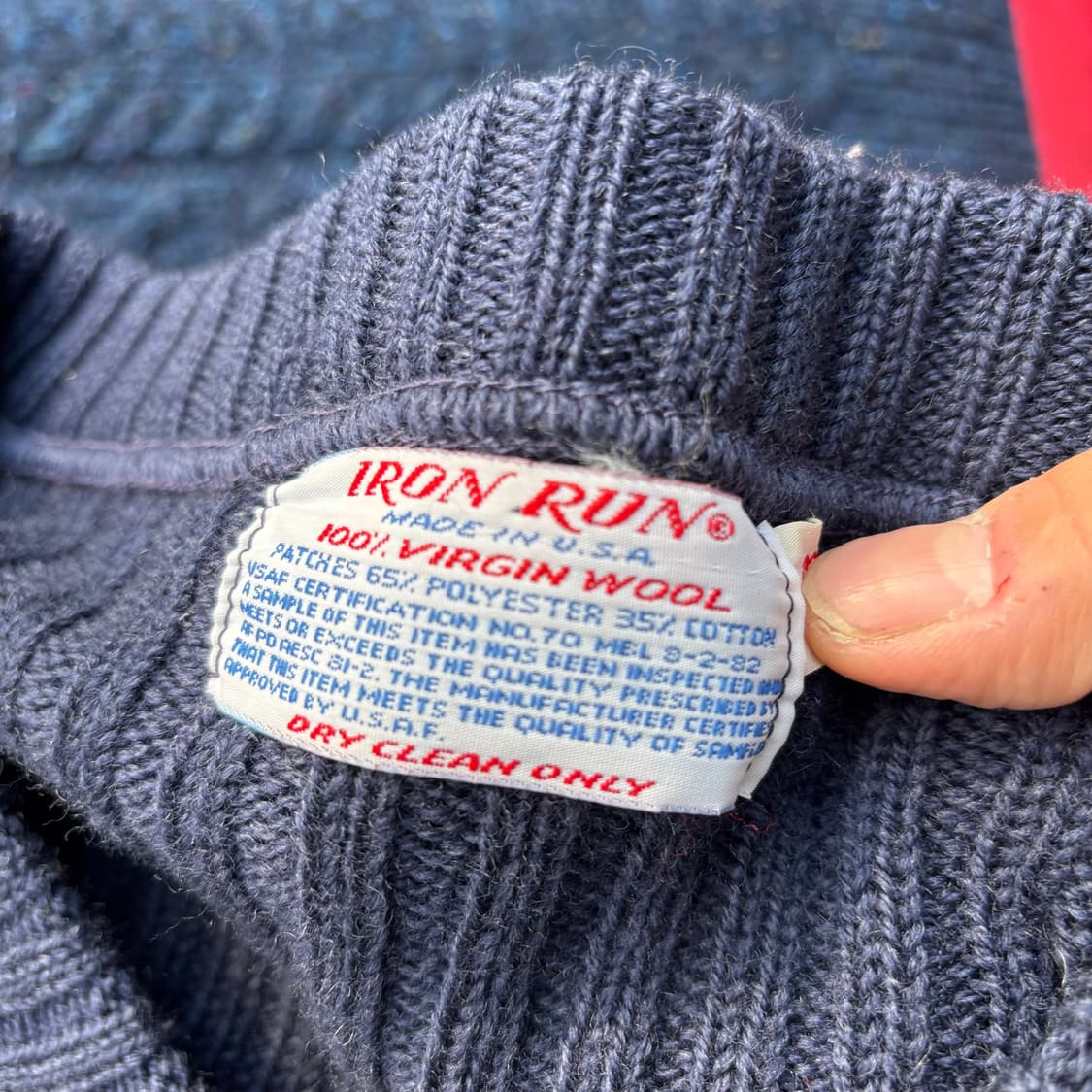 80년대 미공군 아이언 런 울 스웨터 상품이미지7