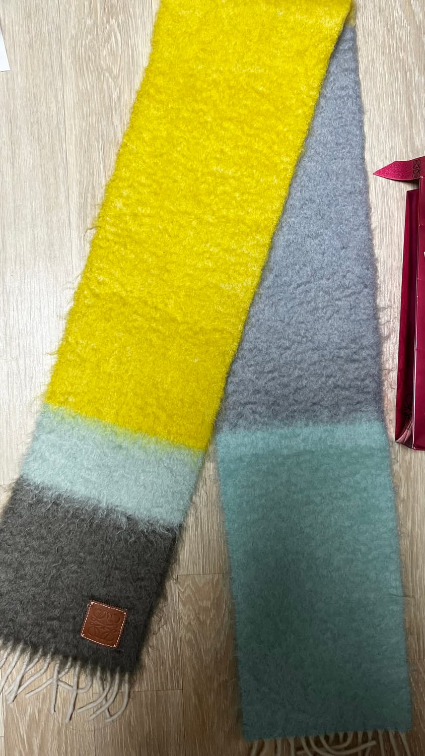 [로에베] 스트라이프 머플러 울 모헤어 상품이미지5