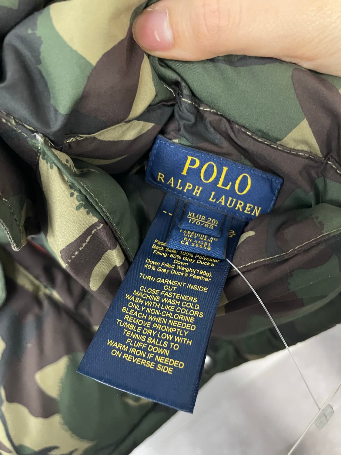폴로 랄프로렌 리버시블 카모 다운 베스트 H2244 상품이미지8