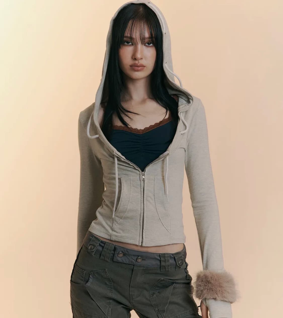 구해요/삽니다 플리즈노팔로우 후드 오트밀 상품이미지1