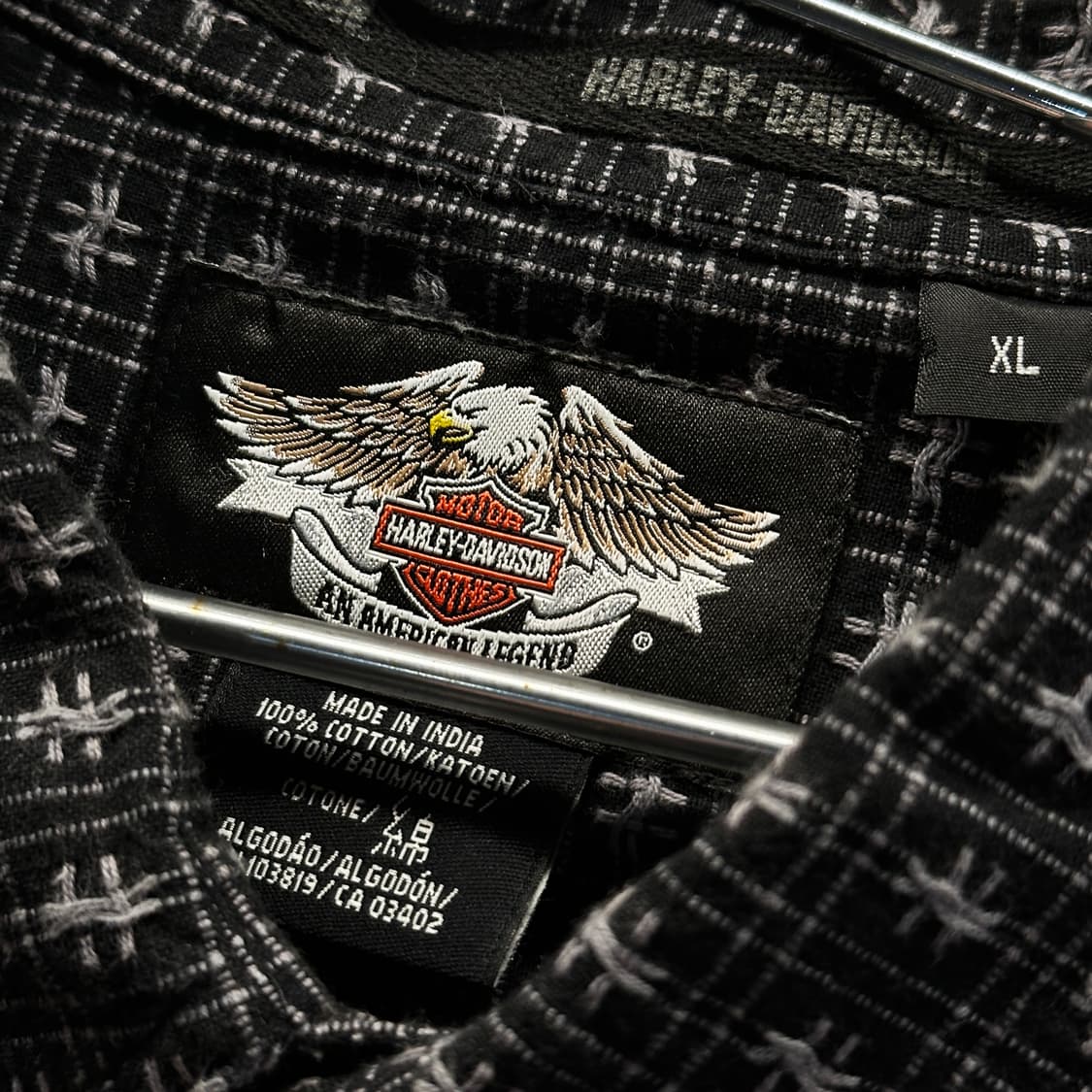 [HARLEY-DAVIDSON] 샵 패턴 빈티지 블랙 할리 셔츠 상품이미지4
