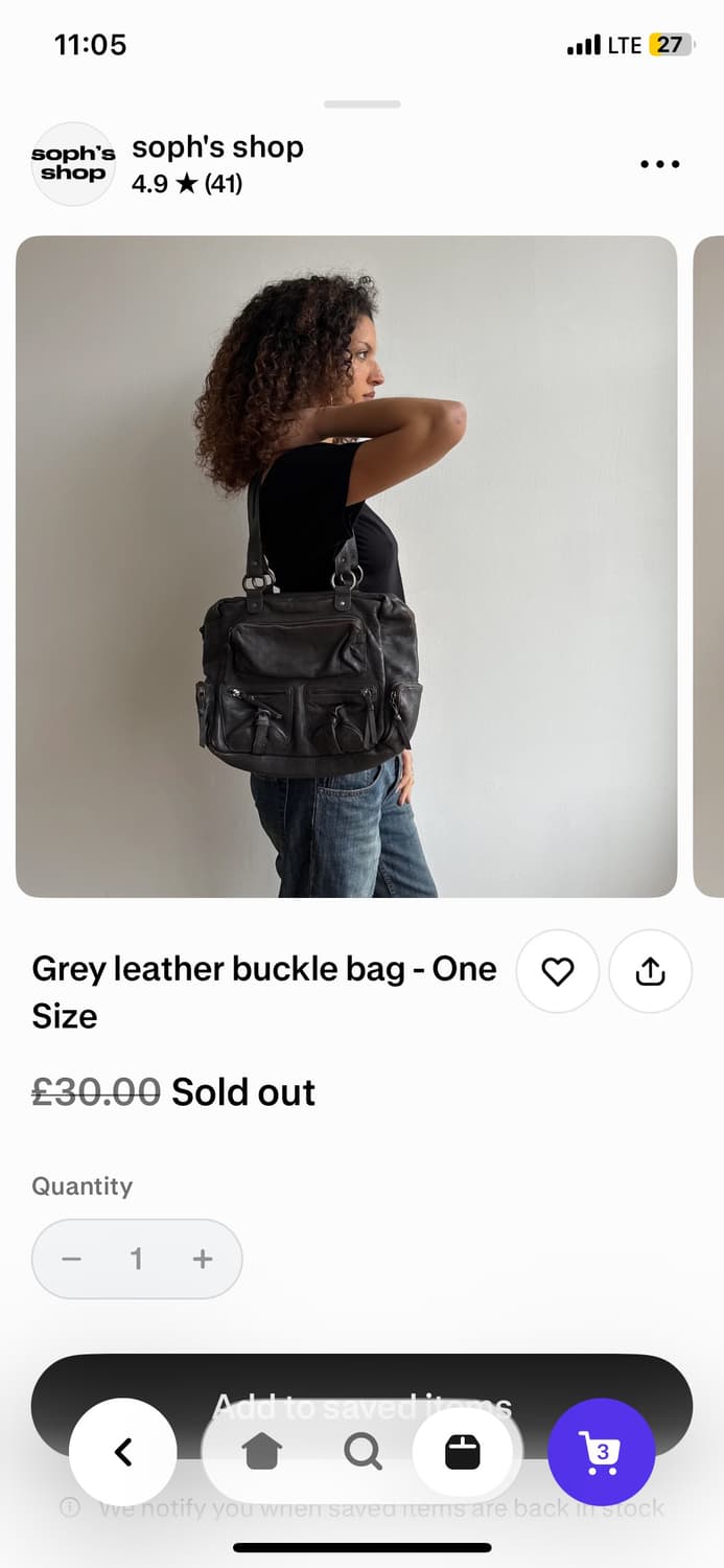 영국 빈티지 soph's shop 가죽가방 상품이미지2