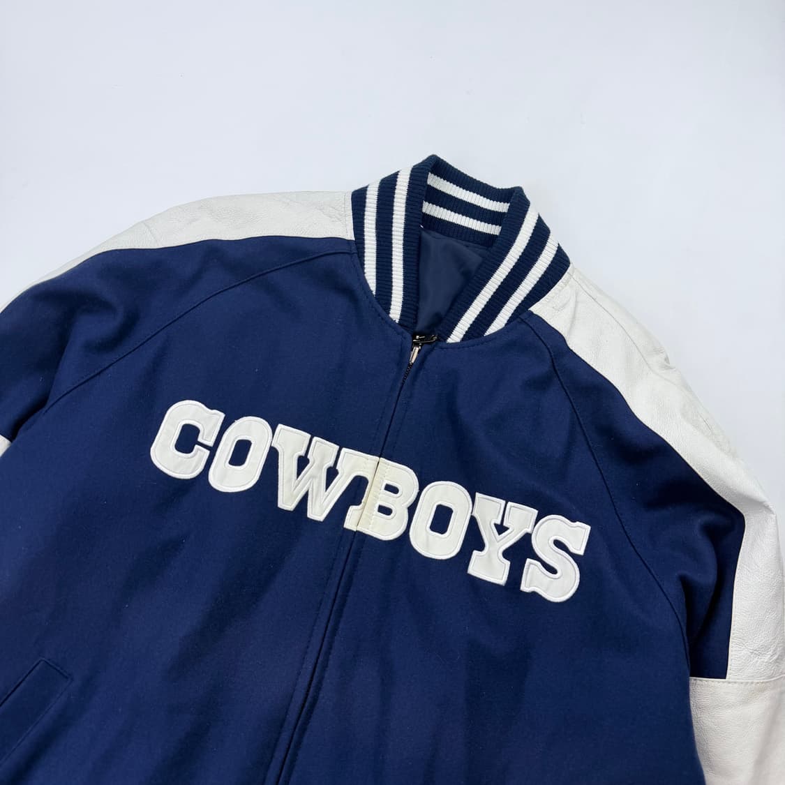 NFL 댈러스 카우보이스 가죽 배색 바시티 자켓 상품이미지2