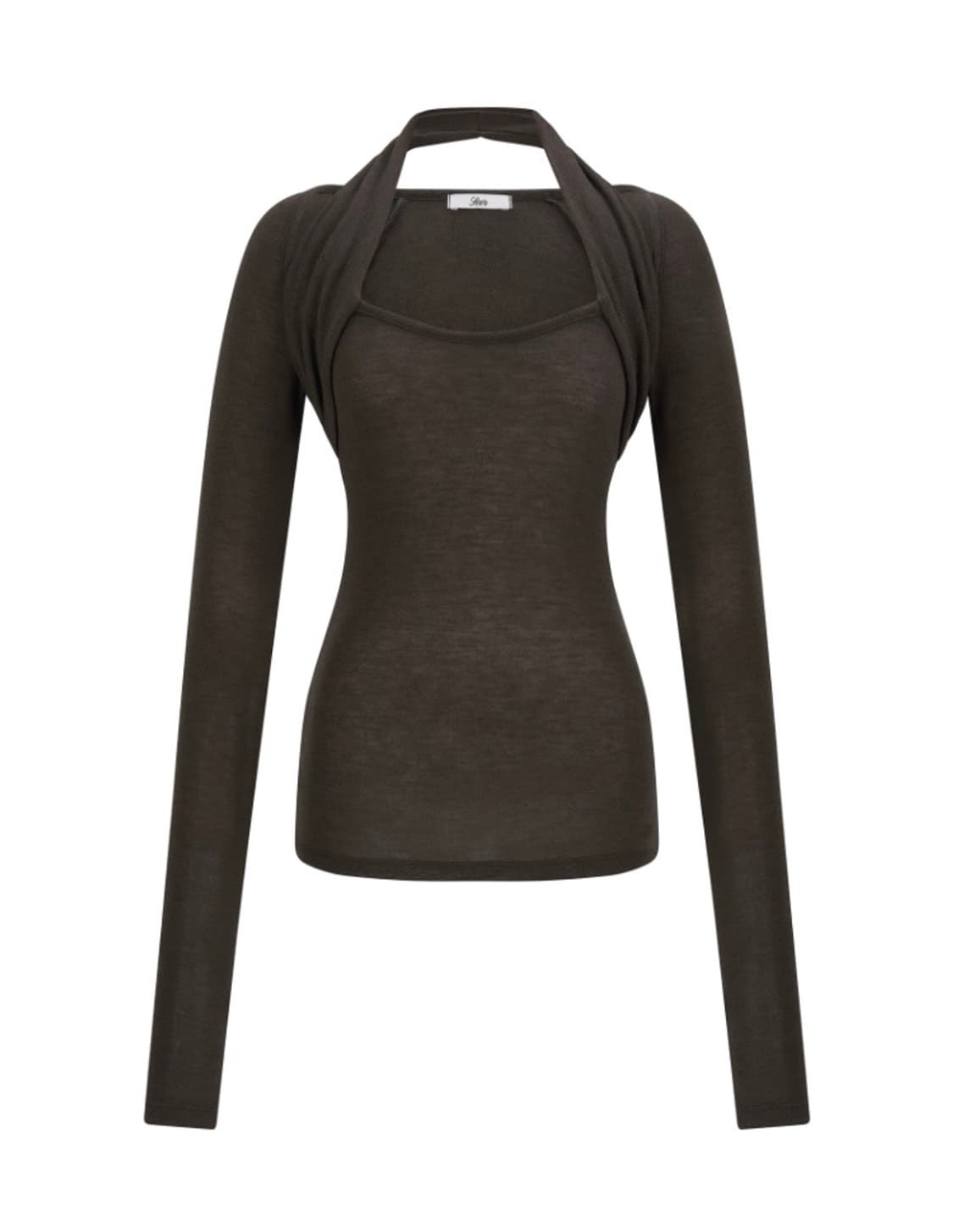 Seer 씨어 nude halter top_olive brown 상품이미지1