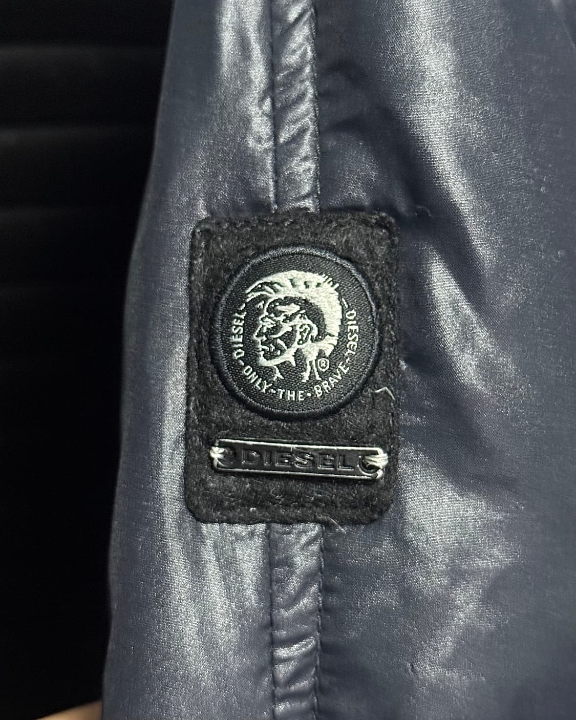 디젤 나일론 다크 네이비 남색 바이커 지퍼 덕다운 오리털 패딩 고스 펑크 상품이미지5