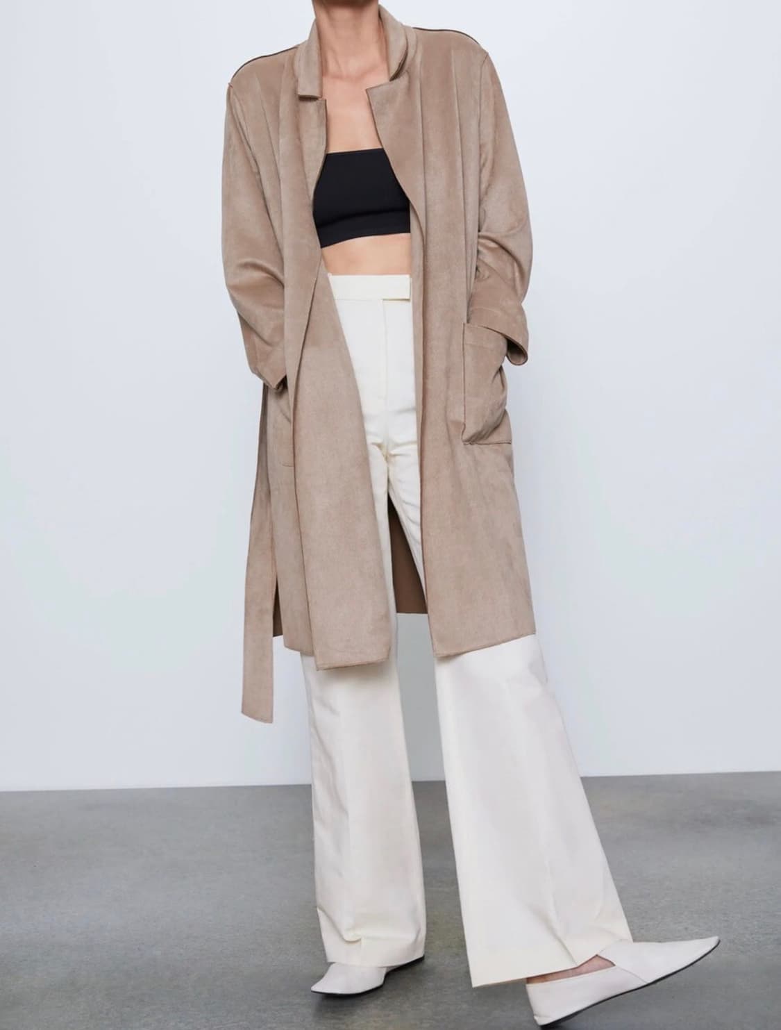 zara 스웨이드 코트 베이지 s 상품이미지2