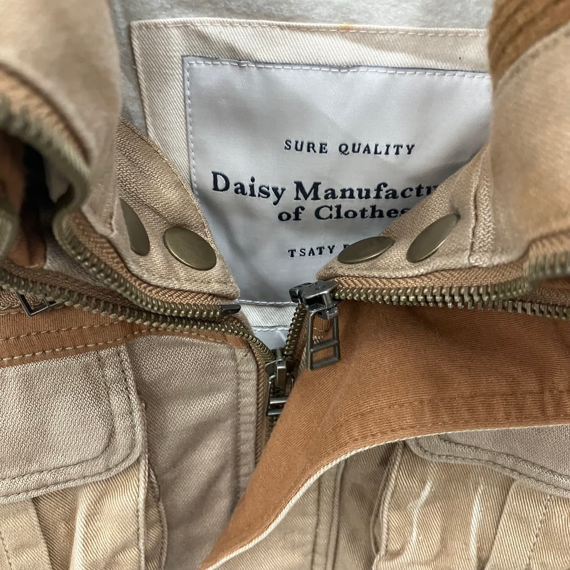 VTG 빈티지 배색 유틸리티 니트 하이넥 집업 블루종 M 상품이미지7