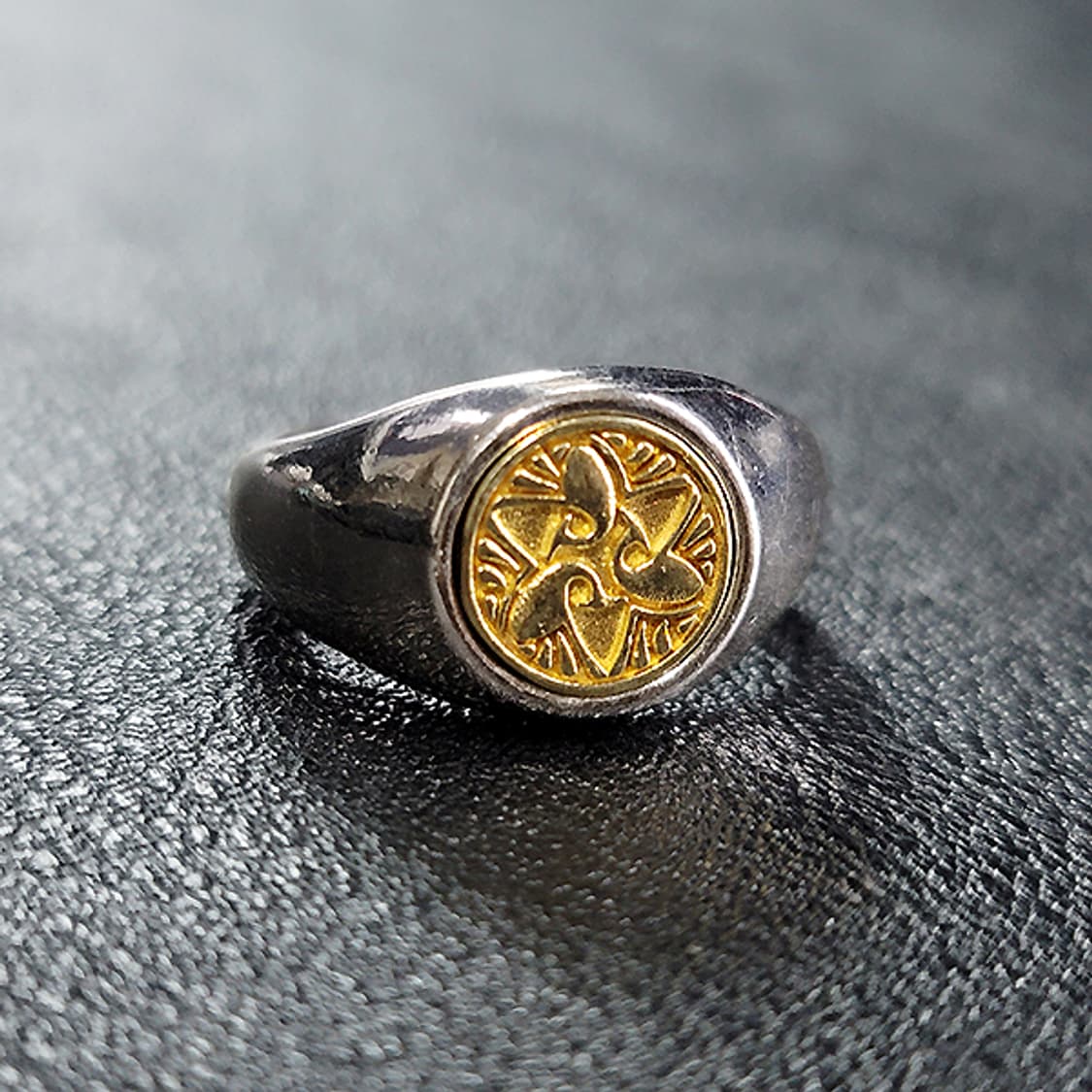 Petra 백동 남자 엔틱 빈티지 명품 고대 문양 꽃 반지 상품이미지1