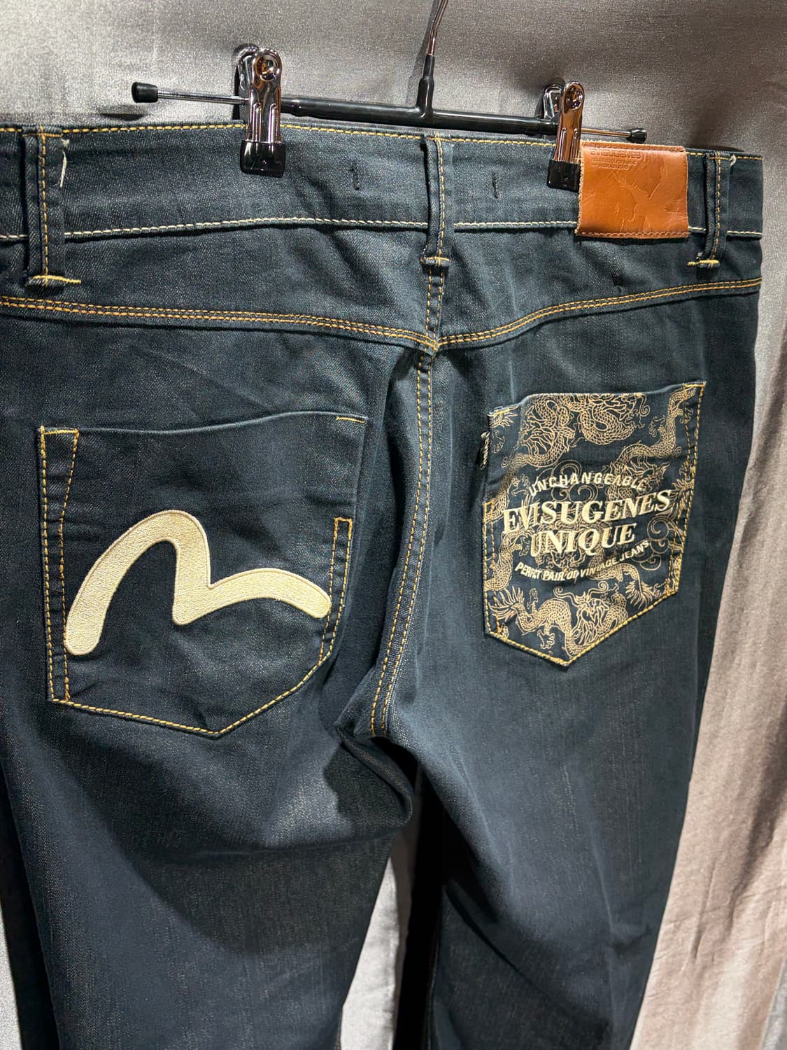 37in EVISU UNIQUE 에비수 골드라인 셀비지 데님팬츠 상품이미지6