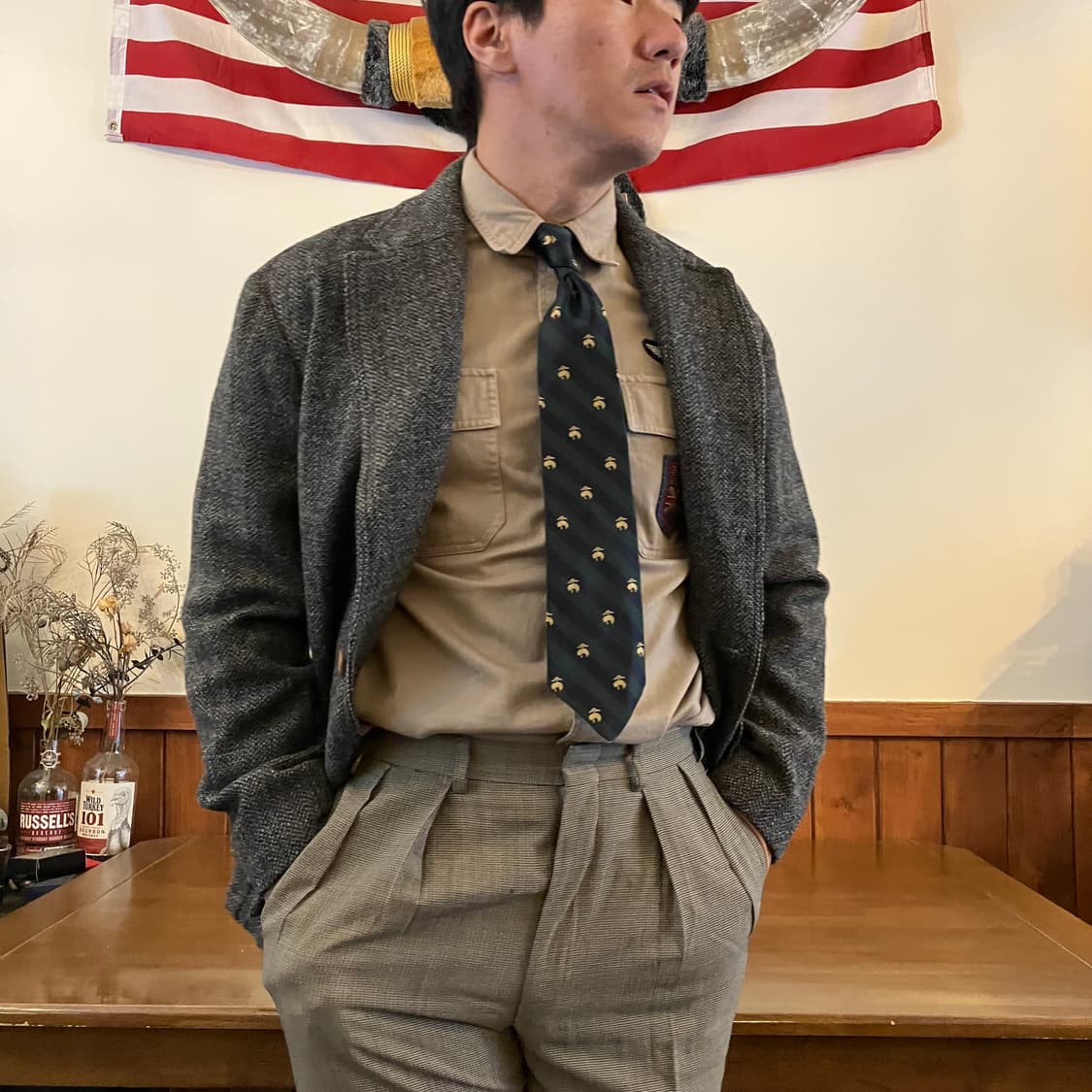 R.R.L 엘보우 패치 3B 울 트위드 스포츠 코트 M 상품이미지8