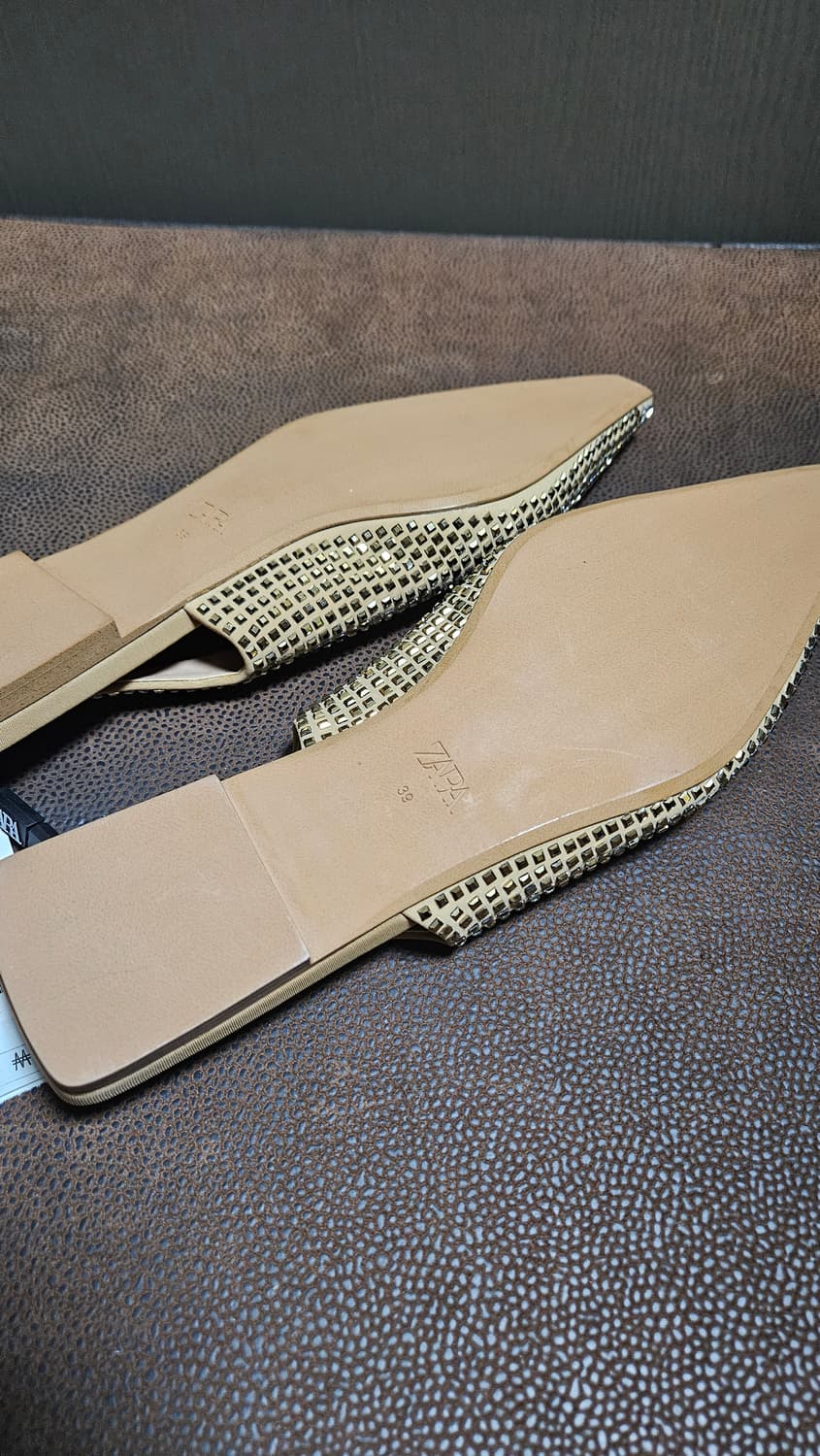 자라 큐빅 플랫 슈즈 (39)새상품 상품이미지3