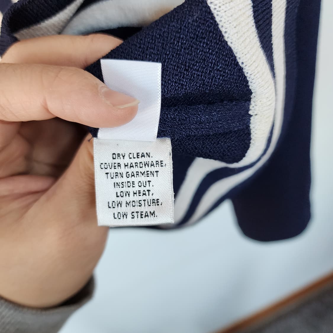 센죤 니트 집업 가디건 네이비 화이트 배색 상품이미지6