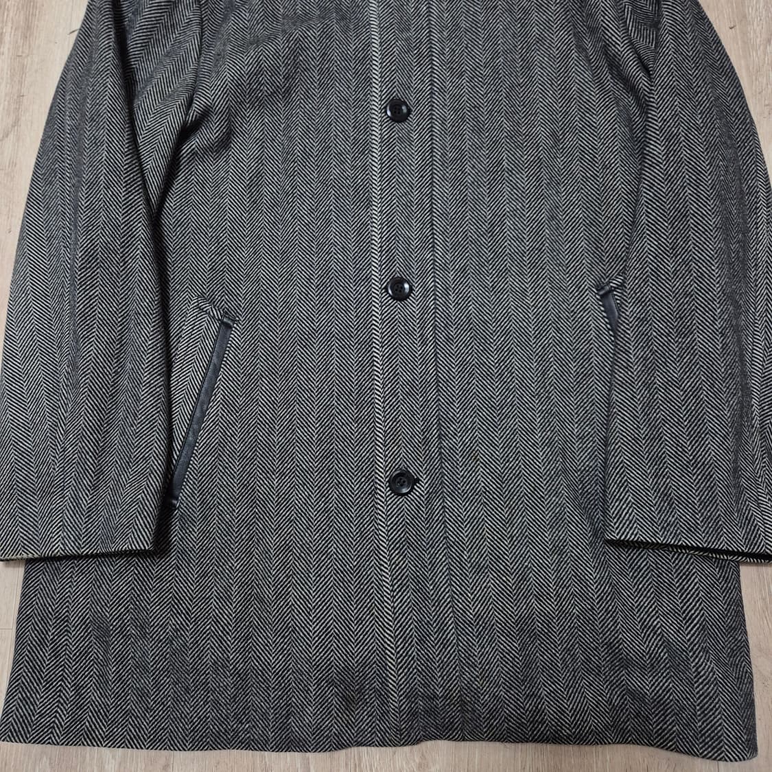 엠비오 남성 모직 싱글 후드 코트 자켓 XL(105) 상품이미지3