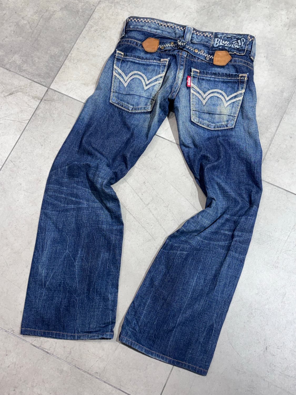 에드윈 블루트립 빈티지 스티치 백버클 워싱 데님 팬츠 바지 상품이미지7