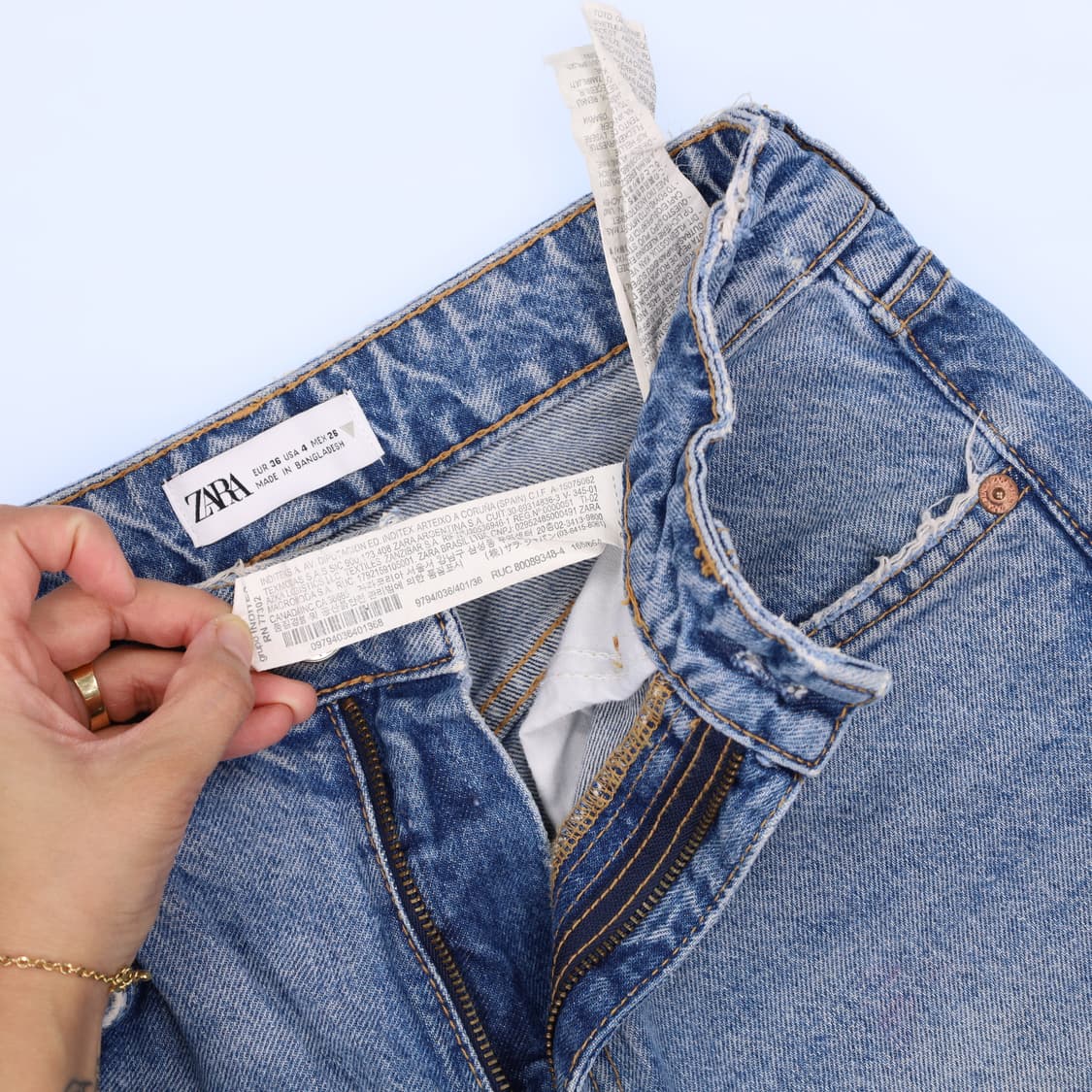 [EUR 36] 자라 여성 연청 데님팬츠 1104HR3 상품이미지4
