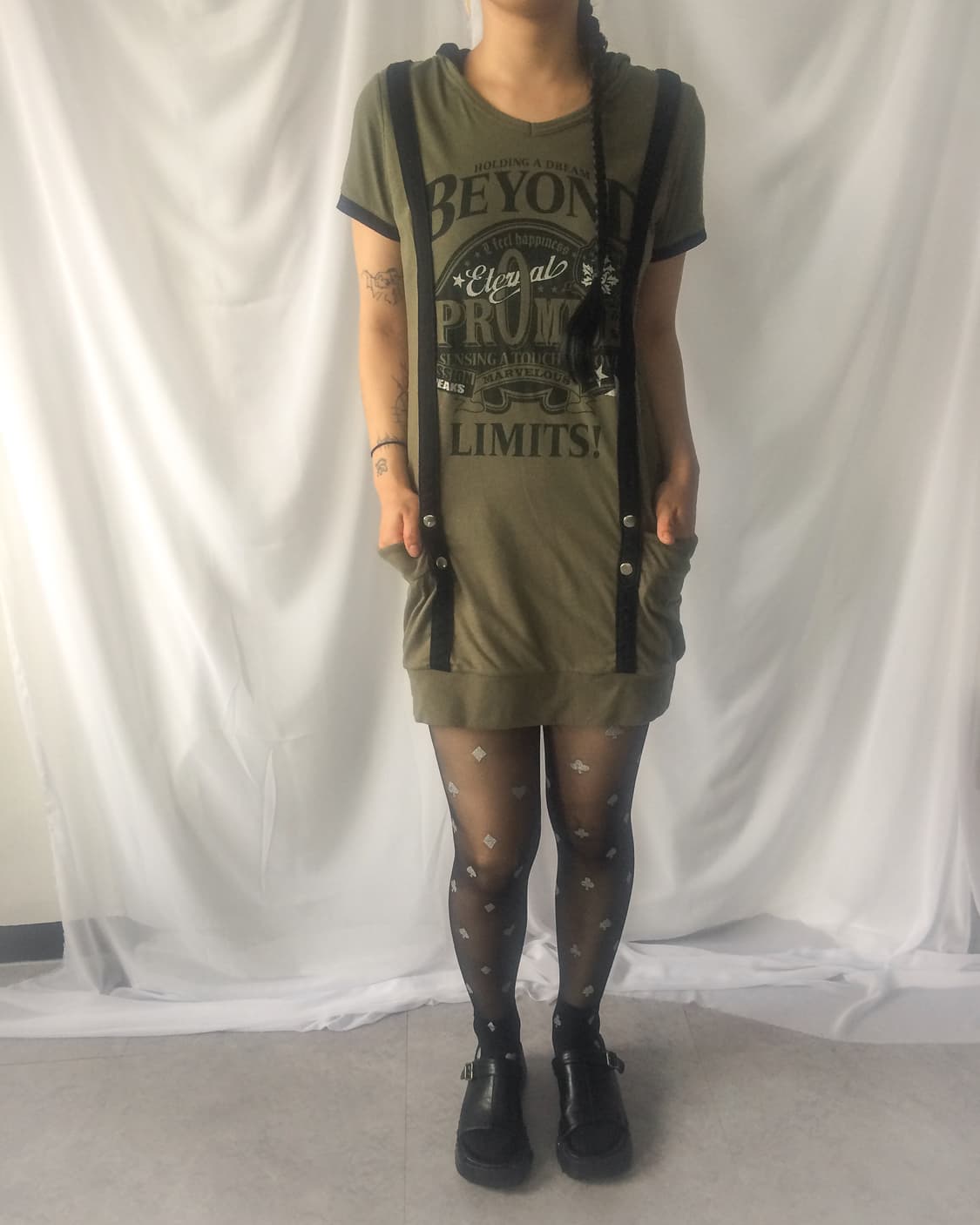 Line detail printing hood onepiece 상품이미지7