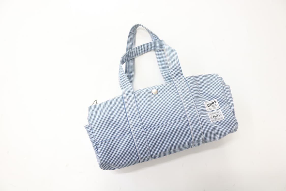 포터 x 아트모스 협업 깅엄 체크 더플백 상품이미지3