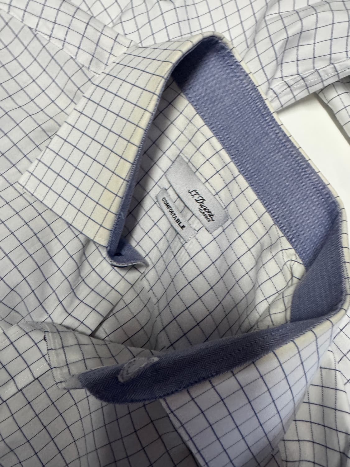 에스 티 듀퐁 dupont 클래식 정장 체크 셔츠 L ~ XL 상품이미지3