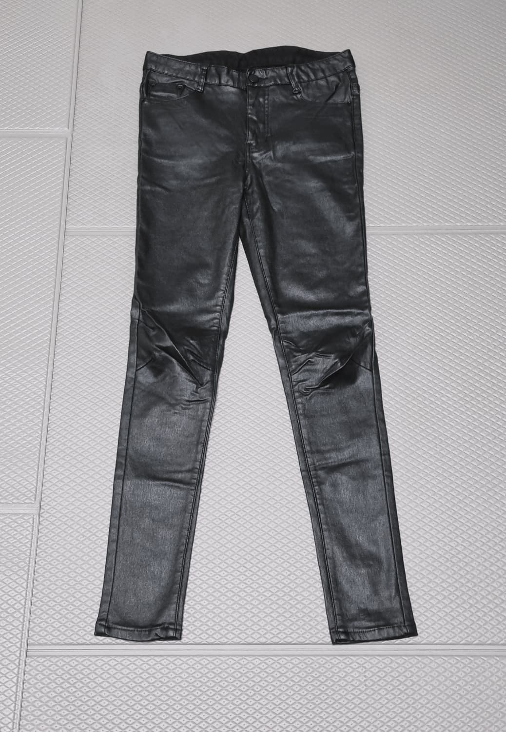 블랙 가죽 스키니팬츠(기모)(M) 상품이미지2