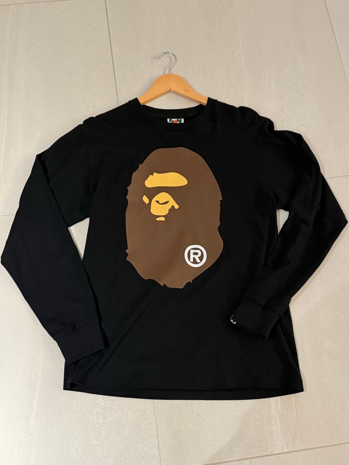 베이프 빅 에이프 헤드 롱슬리브 블랙 상품이미지1