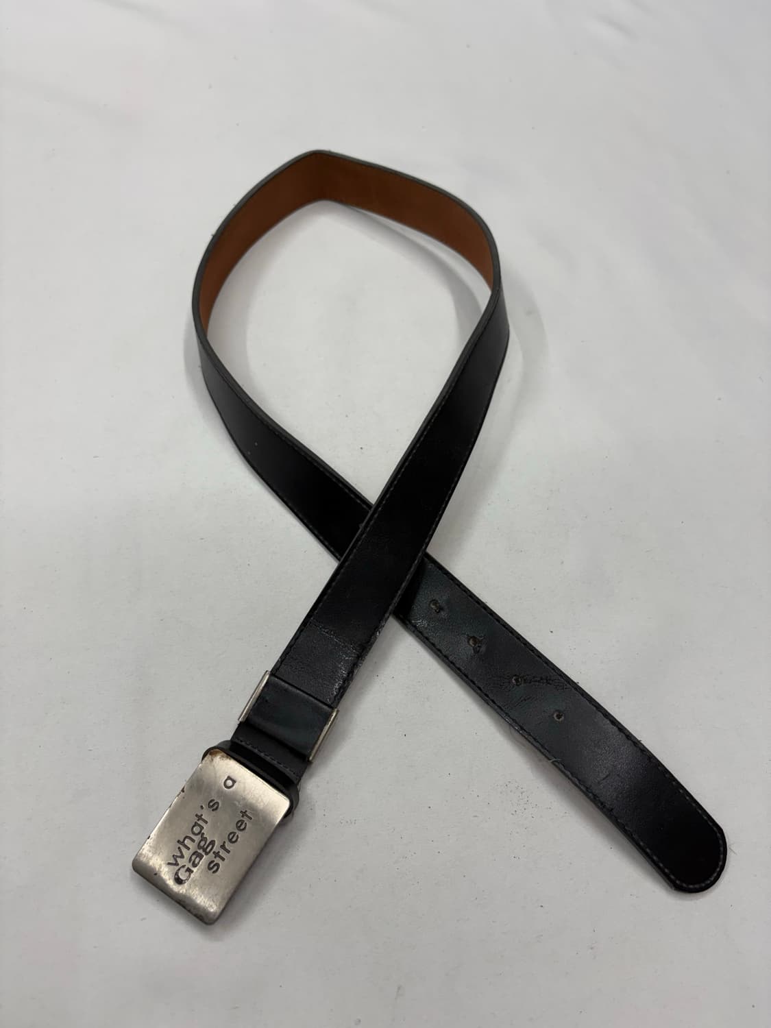 What‘s Gas street 빈티지 레더 메탈 버클 벨트 상품이미지3