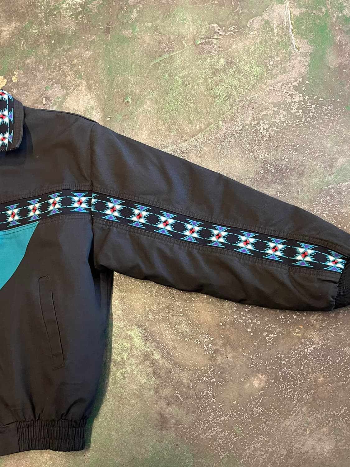 90's [M] 웨스턴 아즈텍 네이티브 패턴 블랭킷 빈티지 자켓 상품이미지5