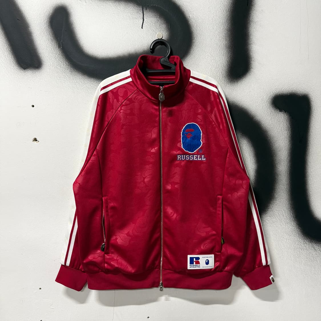 정품 베이프 x 러셀 30th 한정판 솔리드 카모 트랙 져지 자켓 상품이미지1