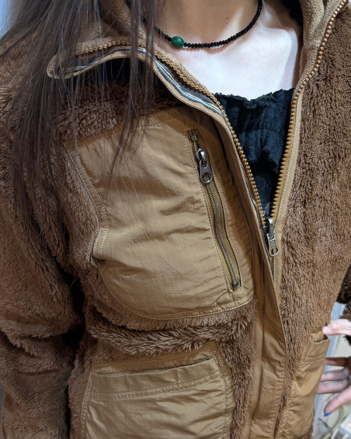 90s PATAGONIA brown reversible fleece jk 상품이미지7