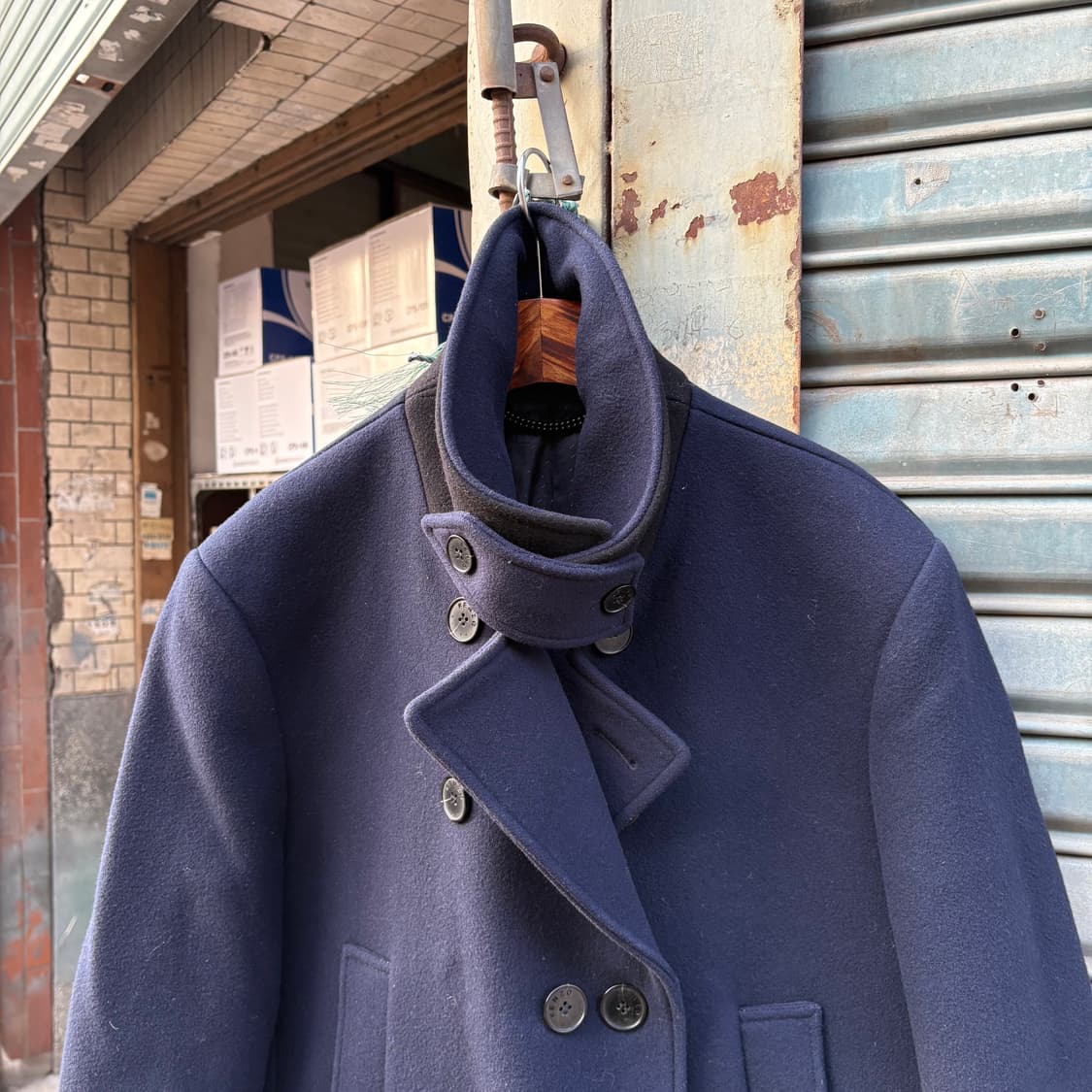 겐조 네이비/블랙 투톤 피코트 상품이미지7