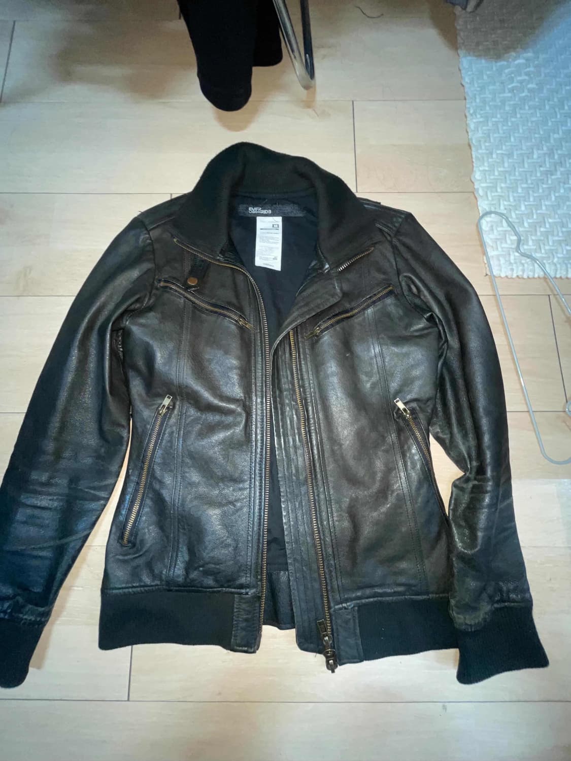 Slim fit leather jacket vintage 상품이미지3