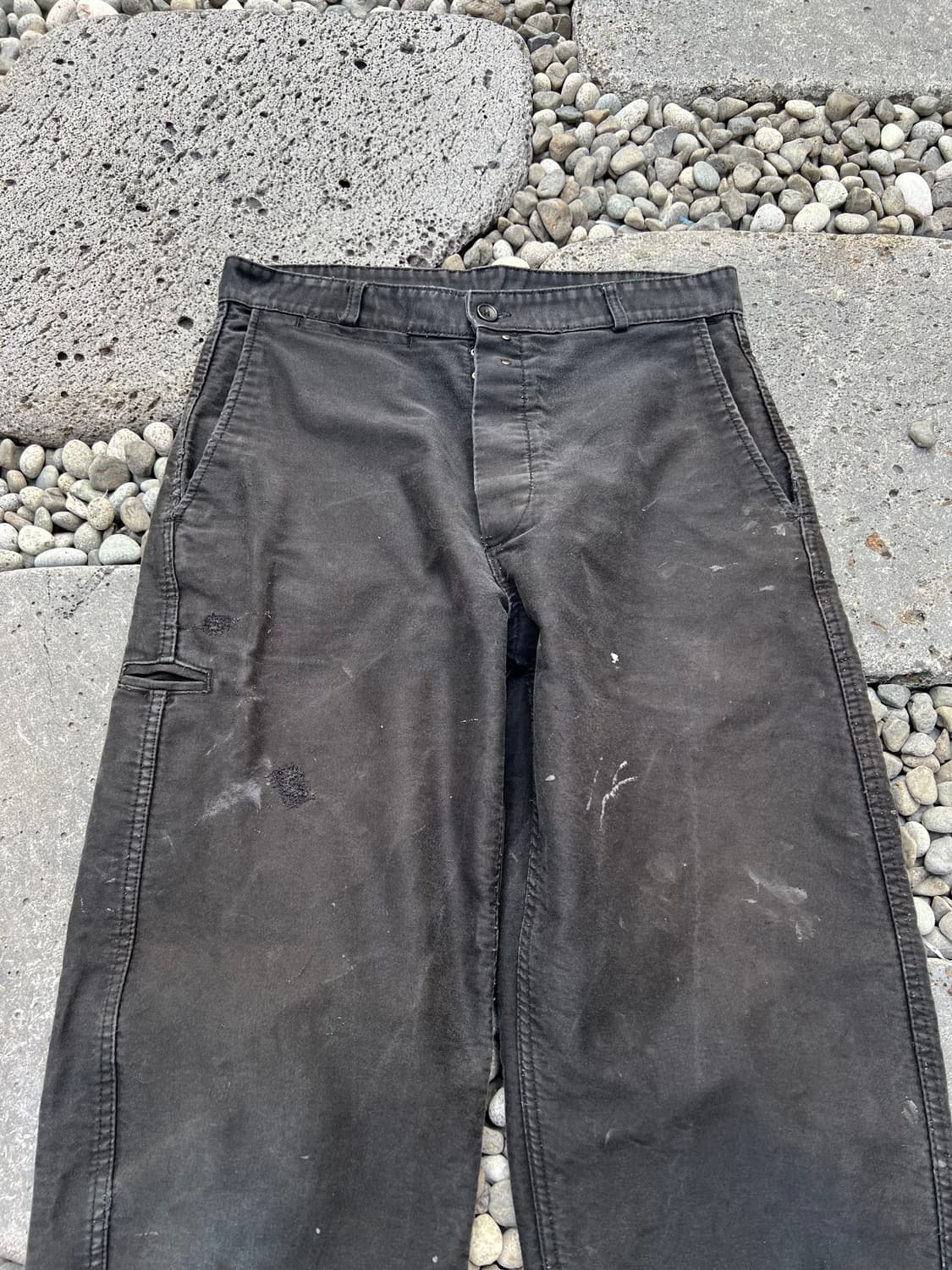 (34인치)OLD EURO BLACK MOLESKIN 블랙몰스킨워크팬츠 상품이미지3