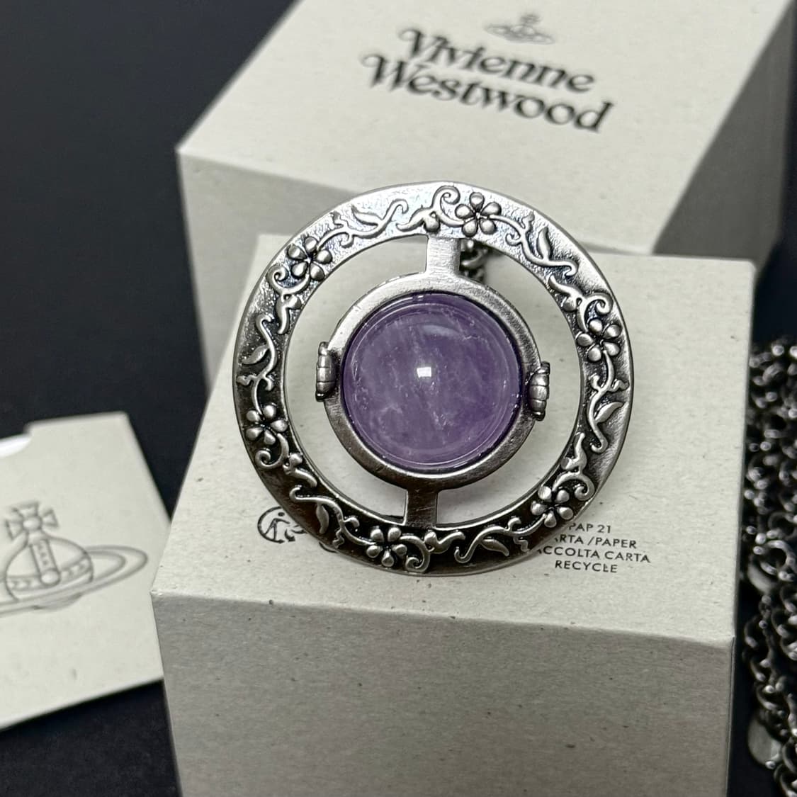 비비안웨스트우드 빅orb 오리엔탈 앤틱 고딕 목걸이 퍼플 상품이미지2