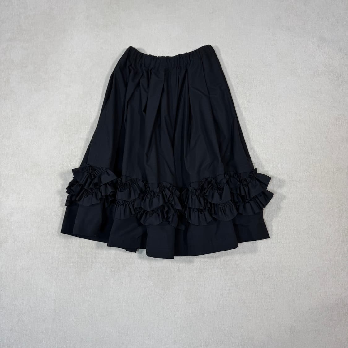 Frill Voluminous Long Black Skirt  상품이미지5