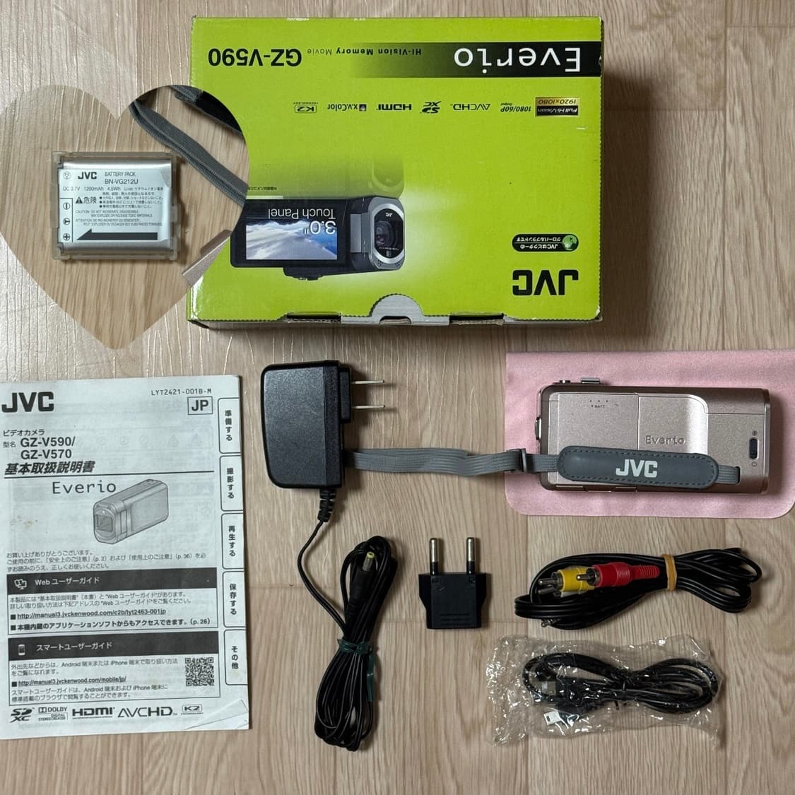 풀박스 JVC GZ-V590 핑크캠코더 빈티지캠코더 핑크디카 빅터 소니 상품이미지2