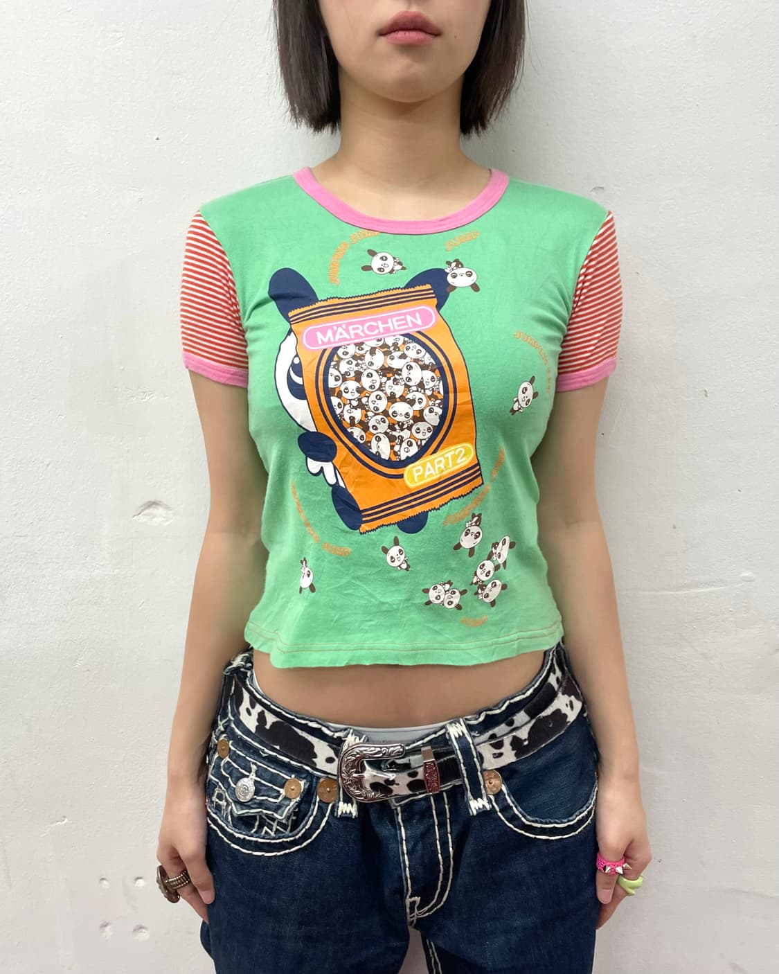 Panda Group Mint Stripe T-shirt 상품이미지2