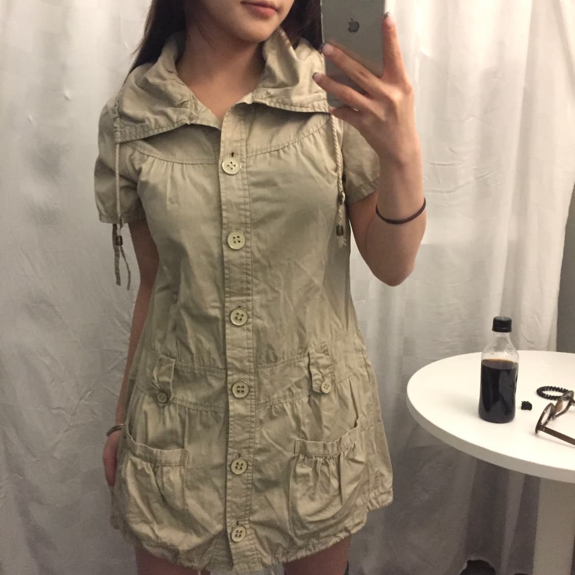 JPN Vintage 모리걸 바선생 베이지 포켓 원피스 상품이미지2