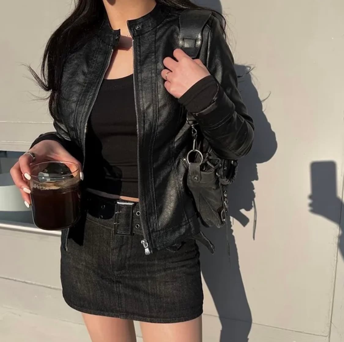 차이나넥 슬림핏 라이더자켓 (착샷o) 상태최상 상품이미지1