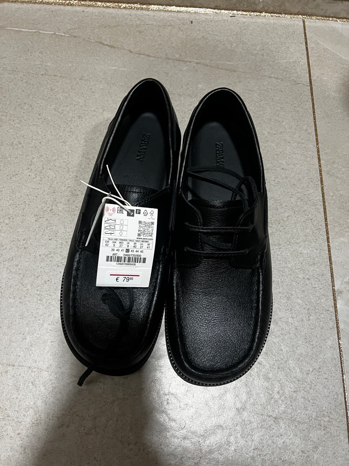 자라 레더 데크슈즈 42 상품이미지3