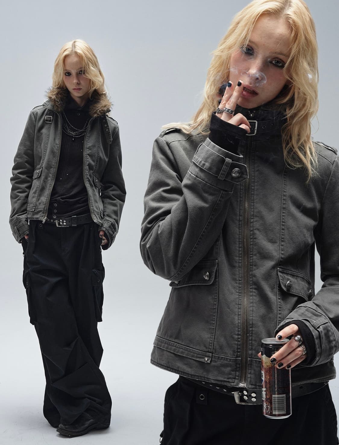 테스트메커니즘 하이넥 워시드 자켓 S 상품이미지2