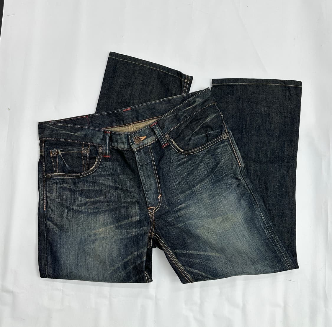 재팬 에드윈 워싱 빈티지 진청 보헤미안 펑크 와이드 데님 팬츠 상품이미지6