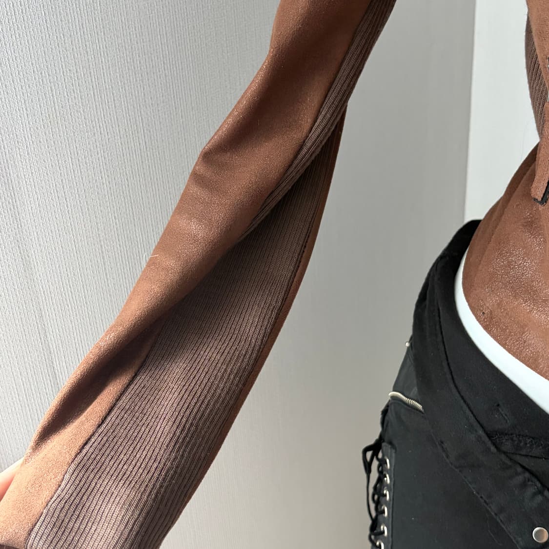 [미친핏]Mocha Knit Suede Rider 상품이미지5