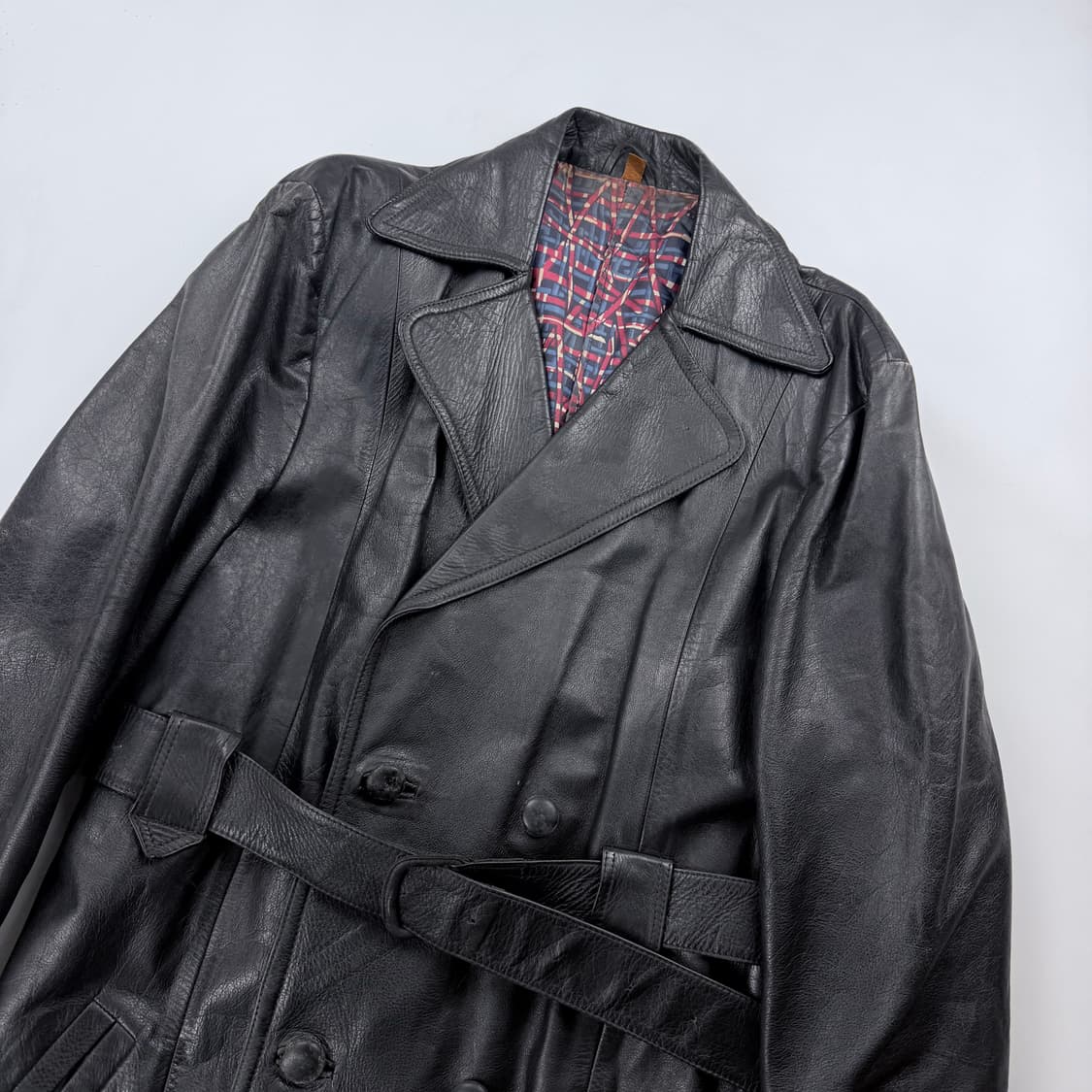 Leather belted trench coat 상품이미지2