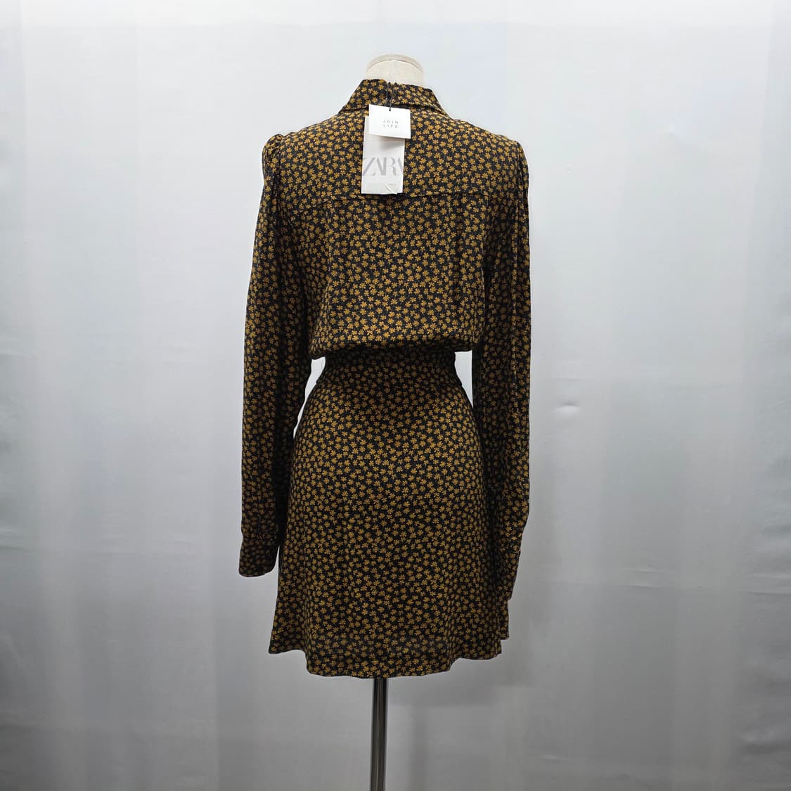 1327 ZARA 플라워 패턴 셔츠형 원피스 (허리끈 / 비스코스) 상품이미지2