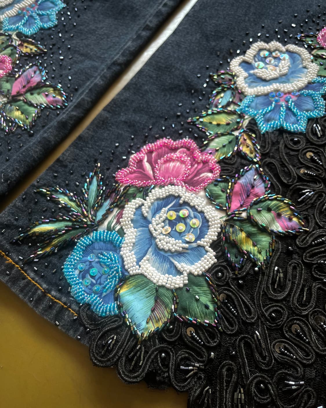 90-00s TARADO 3D Floral Flare Jeans 상품이미지5
