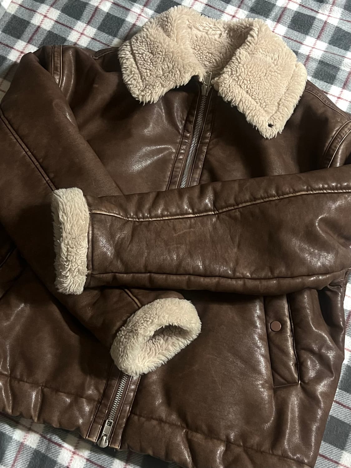 Partimento 워싱레더 무스탕 brown 상품이미지1