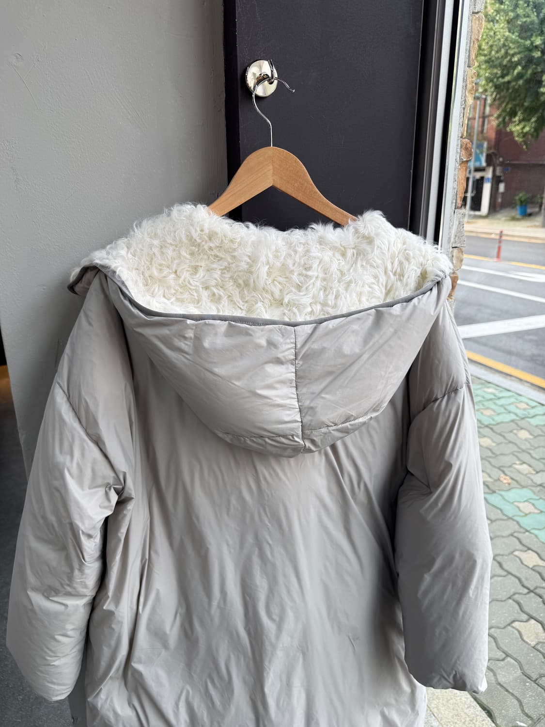 55~66/ 이브살로몬 램스울 퍼 다운 패딩 상품이미지9
